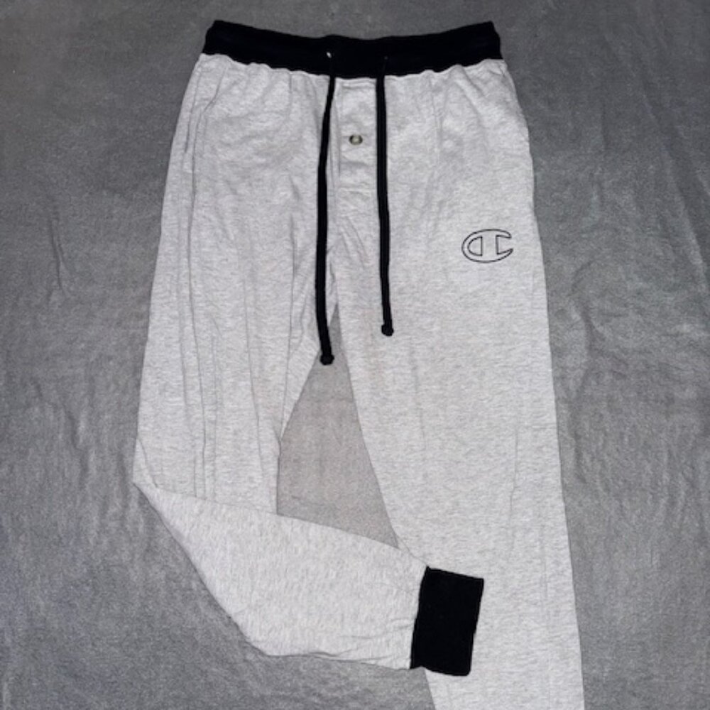 Champion Men’s Medium Gray Jogger Pant Logo Athletic Cotton Drawstring